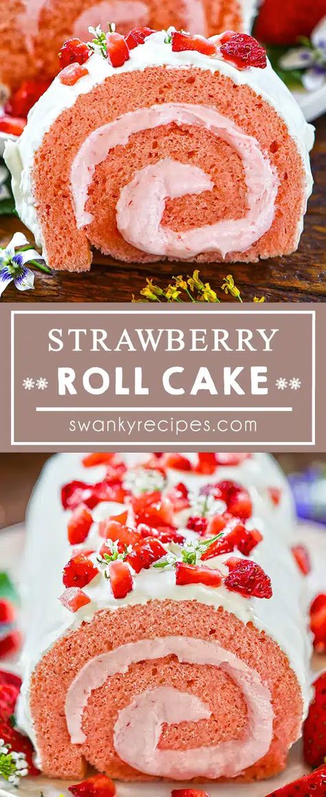 a strawberry cake rolled into a log and filled with strawberry cream cheese frosting Strawberry Cake Sushi Roll, Strawberry Crunch Cake Roll, Strawberry Cake Sandwich, Strawberry Log Cake, Cherry Roll Cake, Strawberry Jelly Roll Cake, Strawberry Swiss Roll Cake, Strawberry Cheesecake Roll Cake, Strawberry Roll Cake Recipe