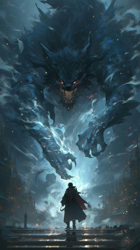 Werewolf Tattoo, Dark Souls Wallpaper, Shadow Monster, Samurai Wallpaper, Mythical Creatures Fantasy, Dark Fantasy Artwork, Fantasy Wolf, Aesthetic Wallpaper Iphone, Final Fantasy Art