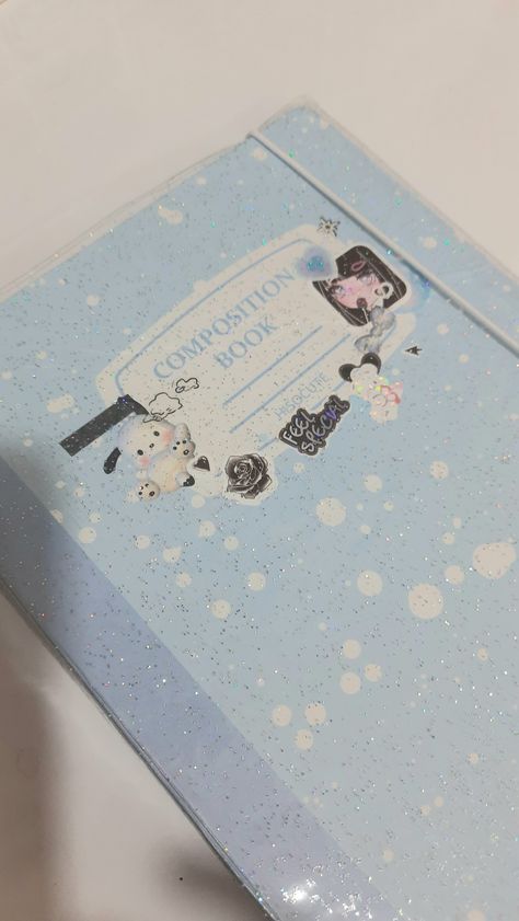 Composition Book Aesthetic, Kawaii Pochacco, Aesthetic Composition, Binder Deco, Binder Decoration, Kpop Deco, Small Binder, Kpop Room, Book Binder