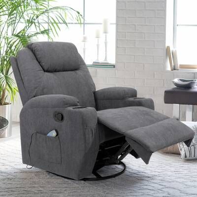 Red Barrel Studio Lift Assist Standard Power Reclining Full Body Massage Chair & Reviews | Wayfair Recliner Slipcover, Lift Recliners, Electric Recliners, Recliner Sofa, Leather Recliner, Living Room Grey, Massage Chair, Power Recliners, Reclining Sofa