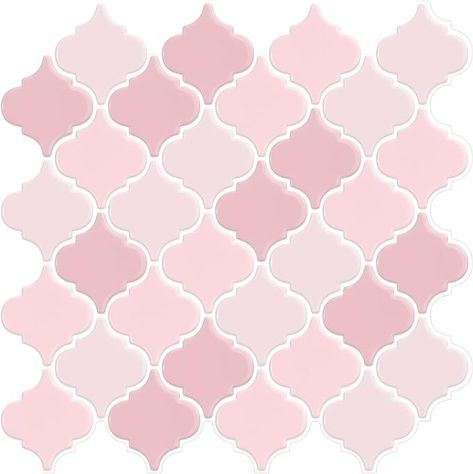 Pink Arabesque Tiles Peel and Stick Backsplash for Kitchen, WalDecoo 10-Sheet Stick on Tiles Kitchen Backsplash, Pink Peel and Stick Wall Tiles（12''×12''） - Amazon.com Luxury Vinyl Tile Kitchen, Stick On Tiles Kitchen, Arabesque Tiles, Pink Lantern, Tiles Kitchen Backsplash, Peel And Stick Wall Tiles, Pink Bedroom Walls, Pink Lanterns, Vinyl Wall Tiles