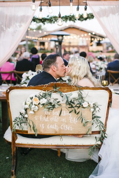 Wedding Bench, Sweetheart Table Wedding, Wedding Chair Decorations, Tahoe Wedding, Real Weddings Photos, Event Planning Design, Bridesmaids And Groomsmen, Decoration Idea, Wedding Chairs