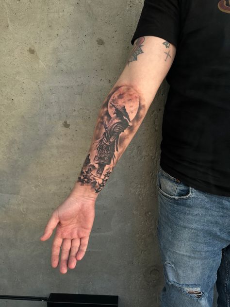 Samurai Patchwork Tattoo, Japanese Style Forearm Tattoo, Japanese Samurai Tattoo Design Warriors, Ninja Tattoos For Men, Samoraii Tattoo, Japanese Tattoos Forearm, Samurai Tatoos, Japanese Arm Sleeve Tattoo For Men, Japanese Warrior Tattoo Sleeve