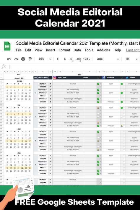 Social Media Schedule Template, Social Media Editorial, Social Media Content Calendar Template, Editorial Calendar Template, Google Sheets Templates, Social Media Planner Template, Social Media Calendar Template, Marketing Calendar Template, Content Calendar Template