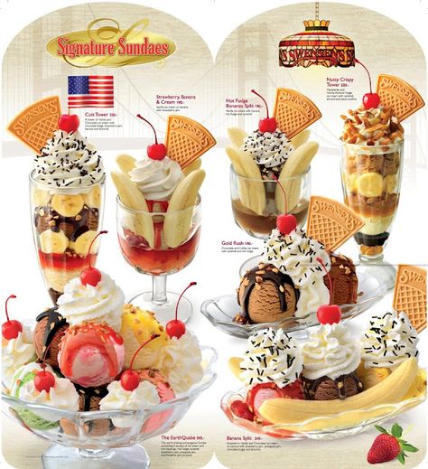 Ice Cream Presentation Ideas, Swensens Ice Cream, Ice Cream Presentation, Pretty Ice Cream, Fruits Dessert, Ice Cream Sunday, Rainy Monday, Ice Cream Menu, Domestic Goddess