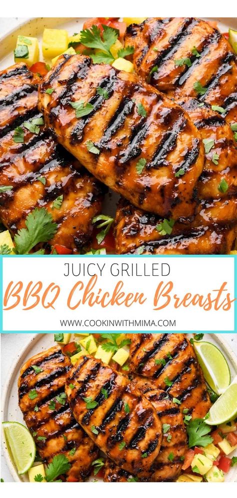 Barbecue Chicken Breast Recipes, Grilled Bbq Chicken Breast, Bbq Grilled Chicken Recipes, Bbq Chicken Breast Recipe, Bbq Chicken Marinade, Grilled Chicken Breast Recipes, Juicy Grilled Chicken, Grilled Recipes, Bbq Chicken Breast