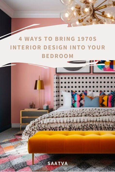 It’s really true—when it comes to interior design, everything old will eventually become new again. This is especially true of the 1970s. The design style is making a comeback in a big way—and we think it’s a cool, relaxed way to decorate a bedroom. Ahead, we’ll explore why 1970s interior design style is trending right now and how to incorporate it into your bedroom aesthetic. 1970 Bedroom Decor, 1970 Bedroom, 50s Bedroom Ideas, 70s Interior Design Bedroom, Mcm Bedroom Ideas, 70s Bedroom Aesthetic, 70s Style Bedroom, 1970s Bedroom, 1970s Interior