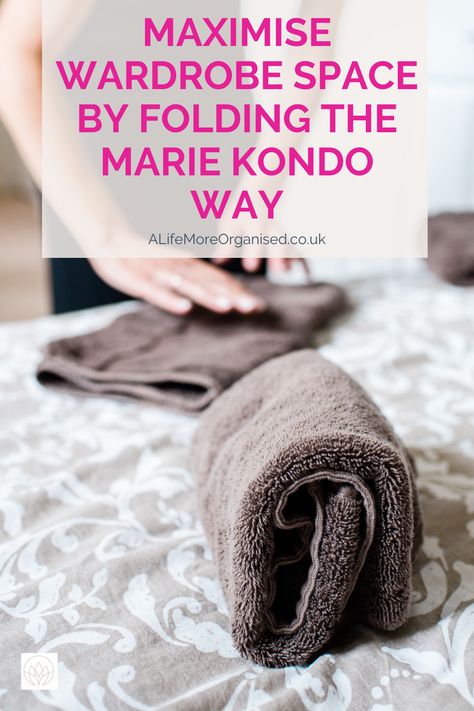 women's hands folding towels Clothes Storage Ideas For Small Spaces, Folding Clothes To Save Space, Marie Kondo Folding, Small Space Clothing Storage, Clothes Storage Ideas, Organising Tips, Konmari Folding, Folding Jeans, Large Chest Of Drawers