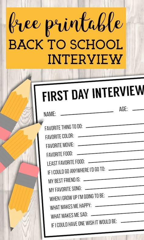 First Day Of School Interview, Interview Template, Back To School Crafts For Kids, School Interview, School Template, First Day Of School Activities, Back To School Crafts, School Printables, Back To School Party