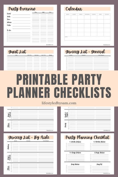 Dinner Party Checklist, Party Planning Checklist Printable, Birthday Party Planner Printable, Free Printable Party Planner, Party Planner Checklist, Christmas Party Planner, Party Planner Template, Dinner Party Planning, Wedding Planner Checklist