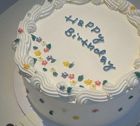 Blue Birthday Cakes, White Birthday Cakes, Cake Writing, Pastel Cakes, Cake White, Blue Text, Simple Cake Designs, Mini Cakes Birthday, Creative Birthday Cakes