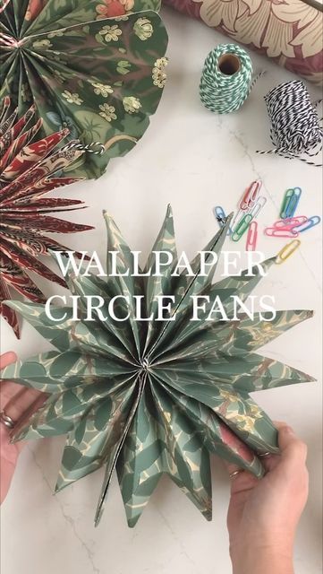 The Listed Home - Caro Davies on Instagram: "One of my favourite DIY Christmas makes. These circle fans are a brilliant addition to your Christmas decor and are so easy to make 😊 You can create them out of pretty much any paper, but I like to use wallpaper (because I love the patterns and it’s robust enough to store away and keep for the next year). Full tutorial is on @thelistedhome 👇🏻 https://thelistedhome.co.uk/how-to-make-festive-diy-paper-fan-decorations-for-the-holiday-season/ . . . #diychristmas #diychristmasdecor #diychristmasdecorations #papercraft #christmasdecor #christmascrafts #christmascrafting" Christmas Knitting Projects, Victorian Christmas Decorations, Paper Fan Decorations, Fan Decoration, Festival Diy, Craft Tutorial, Christmas Makes, Too Soon, Victorian Christmas