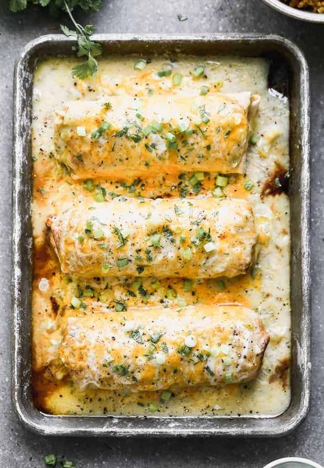 Smothered Green Chili Burritos - Tastes Better From Scratch Green Chili Burritos, Chili Burritos, September Dinner, Smothered Burritos, Burrito Recipe, Green Chile Chicken, Tastes Better From Scratch, Chile Sauce, Chicken Burritos