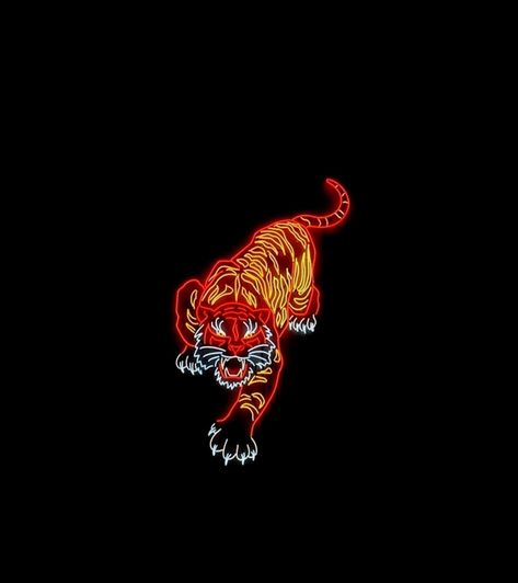 Neon Tiger Tiger Neon Sign, Edgy Widgets, Wallpaper Tigre, Tiger Aesthetic, Neon Wall Decor, Neon Tiger, Meldi Ma Hd Photo, Japanese Tiger, Custom Neon Lights