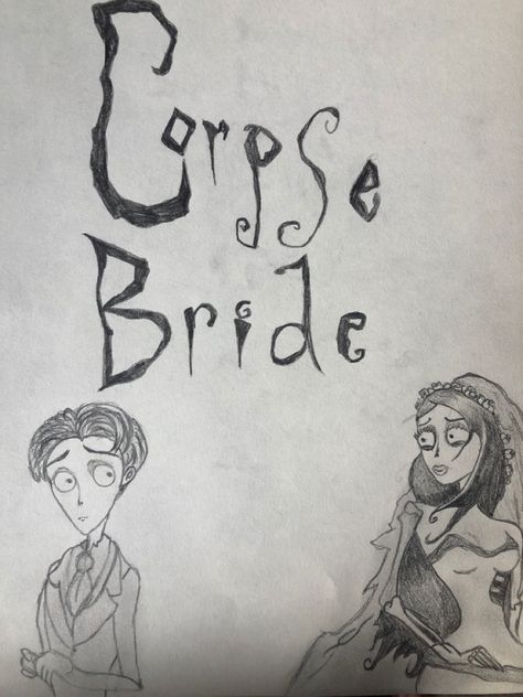 Corpes Bride Drawings, Corps Bride Drawings, Corpse Bride Doodles, Tim Burton Drawings Style, Holiday Drawings, Tim Burton Drawings, Coraline Art, Easy Love Drawings, Corpse Bride