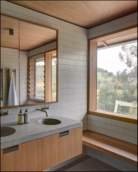 Country Retreat, Timber Deck, Ship Lap Walls, Local Design, Concrete Floors, Bathroom Inspiration, 인테리어 디자인, Bathroom Interior Design, Bathroom Interior