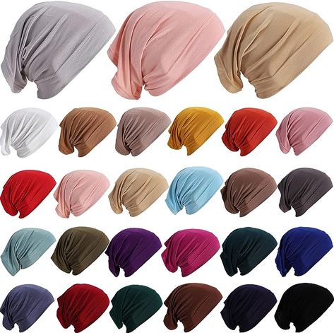 mercerized cotton Elastic closure Hand Wash Only the Joy of Sharing: you will receive 25 pieces of this scarf hood, not only for your daily use and changing needs, but also for you to share with your family and friends Hijab Underscarf, Muslim Veil, Under Scarf, Amira Hijab, Hijab Cap, Scarf Hijab, Hijab Caps, Hair Turban, Fabric Scarf