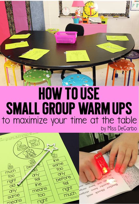 Use Small Group Reading Warm Ups To Maximize Your Time At The Small Group Table: Sight Word Ideas and Activities, Fluency and Book Baskets, and Organization Ideas! Sight Word Ideas, Small Group Table, Planning School, Word Ideas, Daily Five, Small Group Reading, Guided Reading Groups, Reading Specialist, Book Baskets