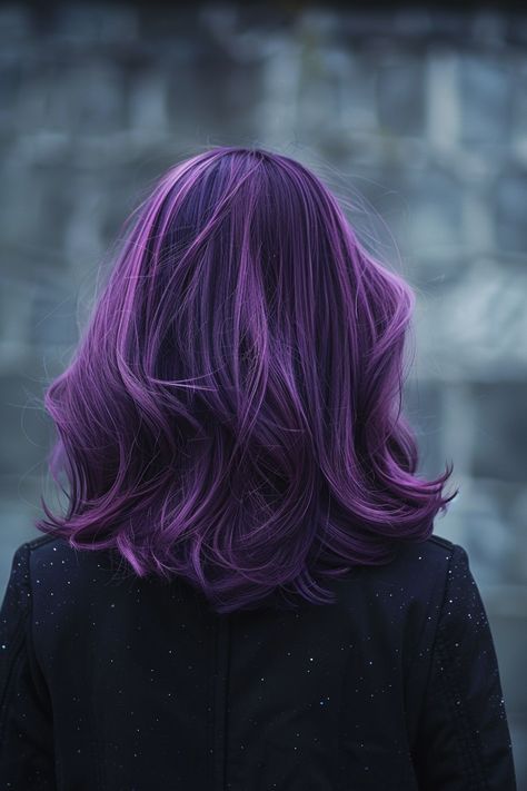 90+ Creative Purple Hair Color Ideas Deep Violet Hair, Lavender Hair Color Ideas, Hair Color Ideas Trendy, Deep Purple Hair, Wig Closet, Purple Hair Color Ideas, Purple Hair Color, Lavender Hair Colors, Unicorn Hair Color