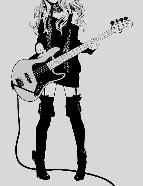 Guitar Illustration, Guitar Drawing, Music Drawings, Guitar Girl, Guitar Art, Anime Music, Drawing Base, Drawing Poses, Profile Pictures