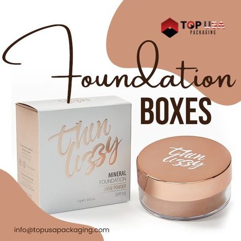 Foundation Boxes Foundation Packaging, Custom Packaging Boxes, Mineral Foundation, Handmade Cosmetics, Powder Box, Seo Social Media, Packaging Boxes, Cosmetic Packaging, Loose Powder