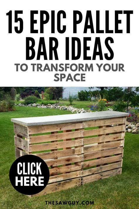 Pallett Bar, Diy Patio Bar Ideas, Pallet Bars Diy Outdoor, Decor With Pallets, Bar Con Pallet, Outdoor Bar Ideas Backyards, Diy Patio Bar, Pallet Bar Ideas, Palet Bar