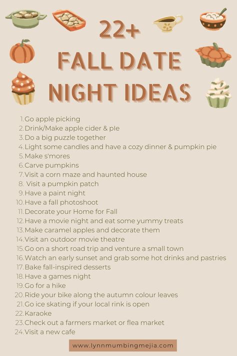 Fall Date Night Ideas, Things To Do With Your Boyfriend, Creative Date Night Ideas, Date Night Jar, Fall Date Night, Romantic Date Night Ideas, Fall Dates, Creative Dates, Couple Activities