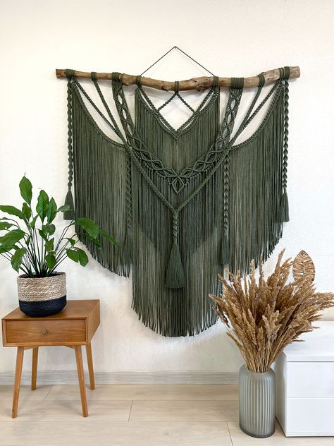 Extra large khaki macrame wall hanging decor can be an unique addition to any room in your house, or a great gift. The wall hanging will make your bedroom, living room or nursery cozy and homely

This macrame backdrop will also be perfect for a wedding arch or boho wedding photo zone

The item is made of twisted cotton cord (diameter of 5 mm)
Natural material
Size 58x61 inches (148x155 cm)
#extralargemacramewallhanging #largemacramewallhanging #walldecor #wallart #etsy #macramewallhanging Macrame Wall Hanging For Bedroom, Coloured Macrame Wall Hangings, Giant Macrame Wall Hanging, Diy Large Macrame Wall Hanging Tutorial, Big Wall Decor Ideas Bedroom, Macrame Patterns Tutorials Wall Hangings, Unique Macrame Ideas, Big Macrame Wall Hanging, Macrame Wall Hanging Pattern Free