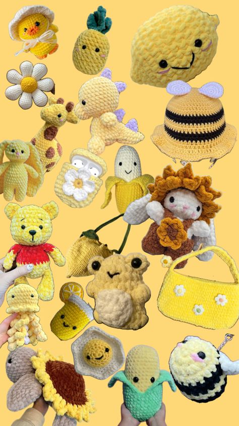 Diy Crochet Hook, Crochet Store, Crochet Plushies, Easy Crochet Animals, Crochet Patterns Free Beginner, Yellow Crochet, Crochet Symbols, Crochet Animals Free Patterns, Crochet Shop