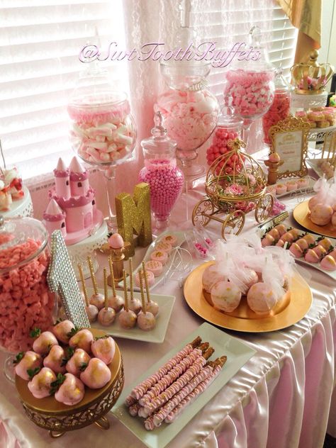 Royal Princess 1st Birthday Party Candy Buffet Princess Themed Food, Princess Birthday Party Food, Princess 1st Birthday Party, Royal Princess Birthday, Princess Party Food, Royal Birthday Party, 1st Birthday Princess, Princess First Birthday, Girly Birthday Party