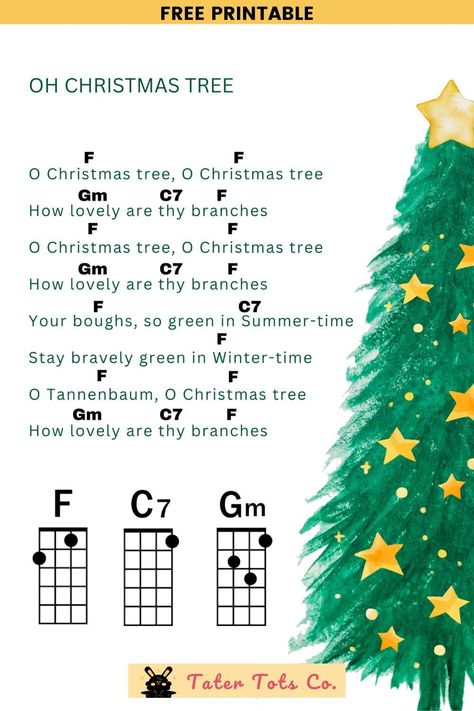 Oh Christmas Tree: Free Printable Christmas Ukulele Chords Ukulele Christmas Songs, Christmas Tree Free Printable, Ukulele Songs Popular, Christmas Ukulele Songs, Christmas Ukulele, Ukulele Tabs Songs, Ukulele Kids, Christmas Carols Songs, Play Ukulele