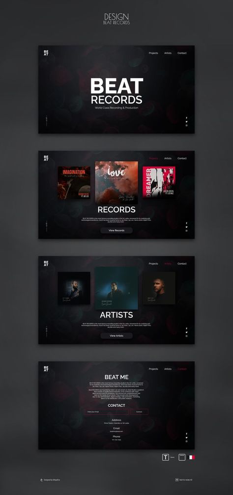 UIUX, UI design, website UI, website UI Design, music website, adobe XD, photoshop, UIUX design, UI/UX, simple website design, dark themed website, dark themed UI design, record label, album cover art, prototype, website prototype, UI prototype, graphics Personal Website Portfolio, Website Ui Design, Music Web, Ui Design Website, Portfolio Website Design, Software Developer, Web Ui Design, Webpage Design, Website Design Layout