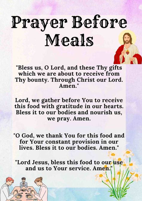 Prayer Before Meals Prayer To Say Before Eating, Prayers Over Food, Prayer For Food Blessing, Food Blessing Prayer, Grace Prayers Before Meals, Prayers Before Eating, Prayer For Food Meals, Prayer For Eating, Meal Time Prayers