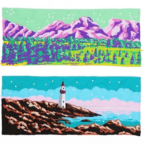 Posca Sketchbook, Posca Pens Art, Posca Marker, Concept Art Tutorial, Posca Art, Sunrise Beach, Beach Landscape, Pen Art, Love Drawings