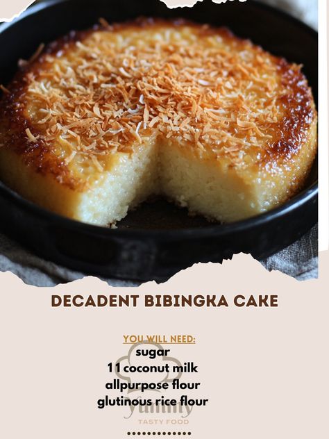 🎉 Indulge in the rich flavors of our Decadent Bibingka Cake – a Filipino treat like no other! 🍰✨ Recipe: Decadent Bibingka Cake Ingredients: - 2 cups glutinous rice flour - 1 cup all-purpose flour - 1 1/2 cups coconut milk - 1 cup sugar - 1/2 cup melted butter - 3 eggs - 1 tsp baking powder - 1/2 tsp salt - 1/2 cup grated cheese - 1/4 cup grated coconut Instructions: 1. Preheat oven to 350°F. 2. In a bowl, mix rice flour, all-purpose flour, sugar, baking powder, and salt. 3. Add coconut mi... Glutinous Rice Flour Recipes, Bibingka Recipe, Rice Flour Recipes, Cozy Fall Recipes, Glutinous Rice Flour, 3 Eggs, Glutinous Rice, Grated Coconut, Flour Recipes