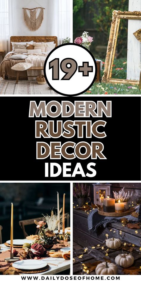 Modern Rustic Decor Rustic Home Interior Design Ideas, Moody Country Aesthetic, Black And Wood Decor, Living Room Modern Rustic, Bathroom Modern Rustic, Kitchen Modern Rustic, Modern Rustic Decor Living Room, Modern Rustic Office, Rustic Elegance Decor