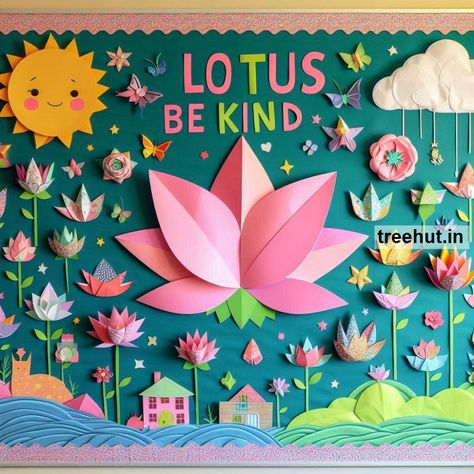 Lotus Bulletin Board Ideas, Summer School Bulletin Board Ideas Bulletin Board Ideas For Students, Amazing Bulletin Board Ideas, Recess Bulletin Board, Bulten Board Ideas For School, Bulletin Board Ideas Beginning Of Year, Beautiful Bulletin Boards, Summer School Decorations, Creative Board Ideas For School, Board Designs Ideas School