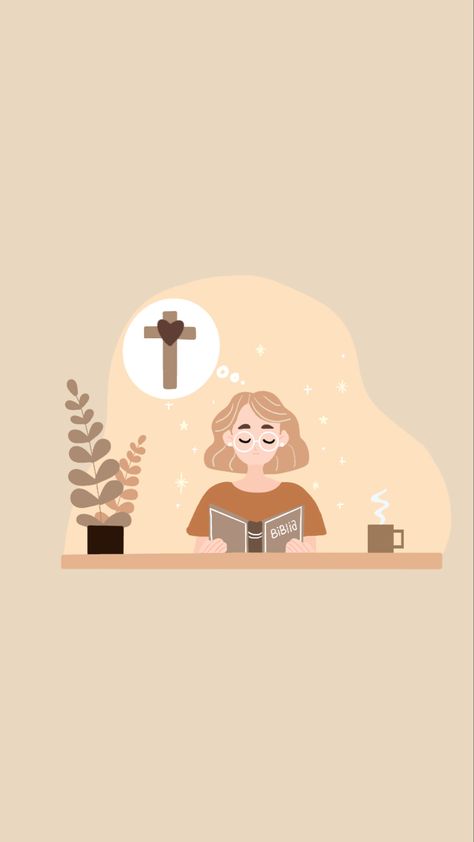 Reading Bible Illustration, Reading Bible Pictures, Christian Illustration Art, Bible Illustrations Art, Jesus And Me Illustration, Faith Illustration, Religious Background, Bible Cartoon, Reading Bible