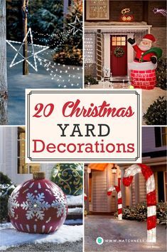 Outside Xmas Decor Ideas Porch, Christmas Decor Ideas For Garden, Christmas Front Lawn Decorations, Christmas Rooftop Decorations Outdoor, Christmas Front Garden Ideas, Santas Village Outdoor Decorations, Outdoor Lawn Christmas Decorations, Cinder Block Christmas Decor, Front Yard Holiday Decor