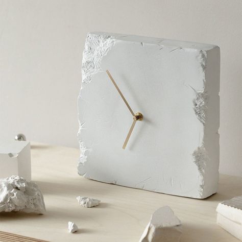 Modern Creative Old-fashioned Abstract Square White Desk Clock Home Table Decor | Homary Table Clock Design, Victorian House Renovation, Home Table Decor, White Wall Clocks, White Clocks, White Desk, Cool Clocks, Resin Wall Art, Metal Clock