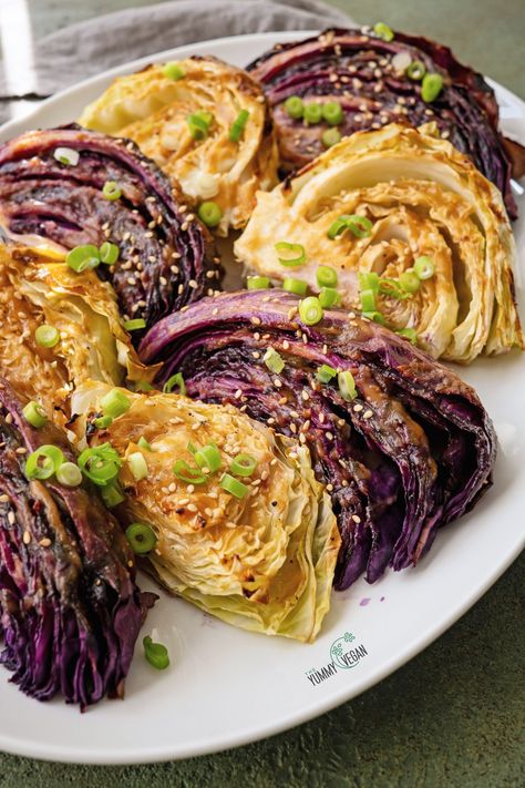 Miso Cabbage, Oven Roasted Cabbage, Roast Cabbage, Roasted Cabbage Recipes, Crock Pot Corned Beef, Cabbage Side Dish, Roasted Cabbage Steaks, Grilled Cabbage, Ms Diet