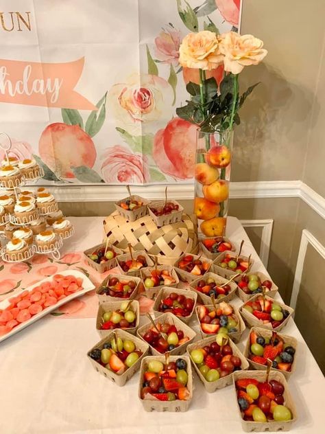 One Sweet Peach Centerpieces, One Sweet Peach Birthday Cookies, Peach Birthday Party Ideas, One Sweet Peach Birthday Party, Peach First Birthday Party, One Sweet Peach First Birthday, Sweet Peach First Birthday, One Sweet Peach Birthday, Peach First Birthday