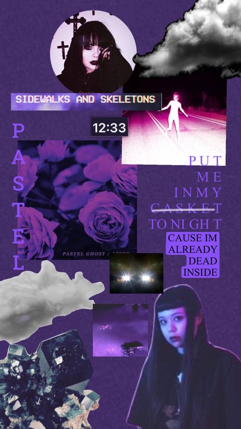 Sidewalks And Skeletons Poster, Pastel Ghost Poster, Pastel Ghost Wallpaper, Goth Sidewalks And Skeletons, Pastel Ghost Aesthetic, Crystal Castles Wallpaper, Sidewalks And Skeletons, Rainy Aesthetic, Internet Aesthetic