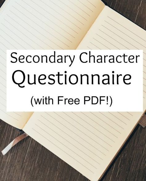 Secondary Character Questionnaire Character Questionnaire, How To Write Better, Secondary Characters, Writing Development, Write Better, Writing Fantasy, Book Editing, Writing Lists, Writing Crafts