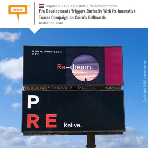 Pre Developments mystifies Cairo's OOH scene with its innovative and grabbing "Relive" teaser campaign! Read more… https://insiteooh.com/article/4909-pre-developments-triggers-curiosity-with-its-innovative-teaser-campaign-on-cairos-billboards #InsiteOOH #Egypts_OOH_Reference 🇪🇬 #Stay_Tuned 🤙 Teaser Campaign, Real Estate Companies, Cairo, Stay Tuned, Real Estate, Quick Saves