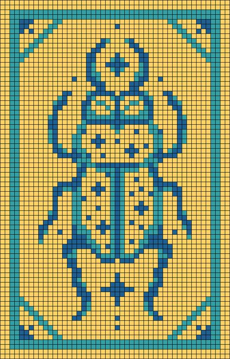 Scorpion Alpha Pattern, Alpha Patterns Tarot Cards, Moth Crochet Tapestry, Tarot Card Tapestry Crochet, Tarot Crochet Tapestry, Bug Pixel Art Grid, Pixel Art Insect, Beetle Alpha Pattern, Trippy Alpha Pattern