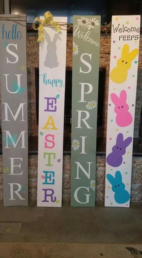 Diy Easter Wood Signs, Easter Signs Wooden Diy, Easter Welcome Sign Front Porches, Easter Porch Signs Diy, Easter Pallet Ideas, Spring Signs Wooden Diy, Spring Porch Signs Diy, Easter Porch Leaner, Spring Wooden Signs