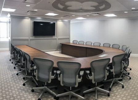 AKA Designs - U-Shaped Conference Room Tables | Paul Downs U Shape Meeting Table, U Shape Conference Table, Conference Table Design Meeting Rooms, Spring Lamps, Meeting Room Design Office, Conference Table Design, Doctor Office Design, Custom Conference Table, Conference Room Design