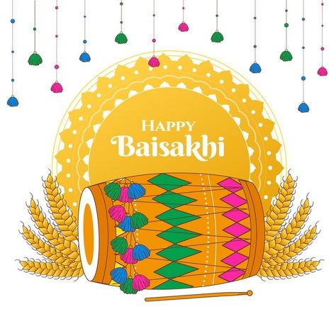 Hand drawn happy baisakhi Free Vector Vaisakhi Wishes In Punjabi, Happy Baisakhi Creative, Vaisakhi Quotes, Baisakhi Greetings, Vaisakhi Wishes, Happy Baisakhi Images, Baisakhi Wishes, Baisakhi Images, Baisakhi Festival