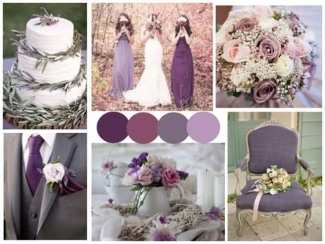 Purple And White Wedding, Purple Champagne, Mauve Wedding, Wedding Colors Purple, Lilac Wedding, Colors Schemes, Spring Wedding Colors, Wedding Colours, Summer Wedding Colors